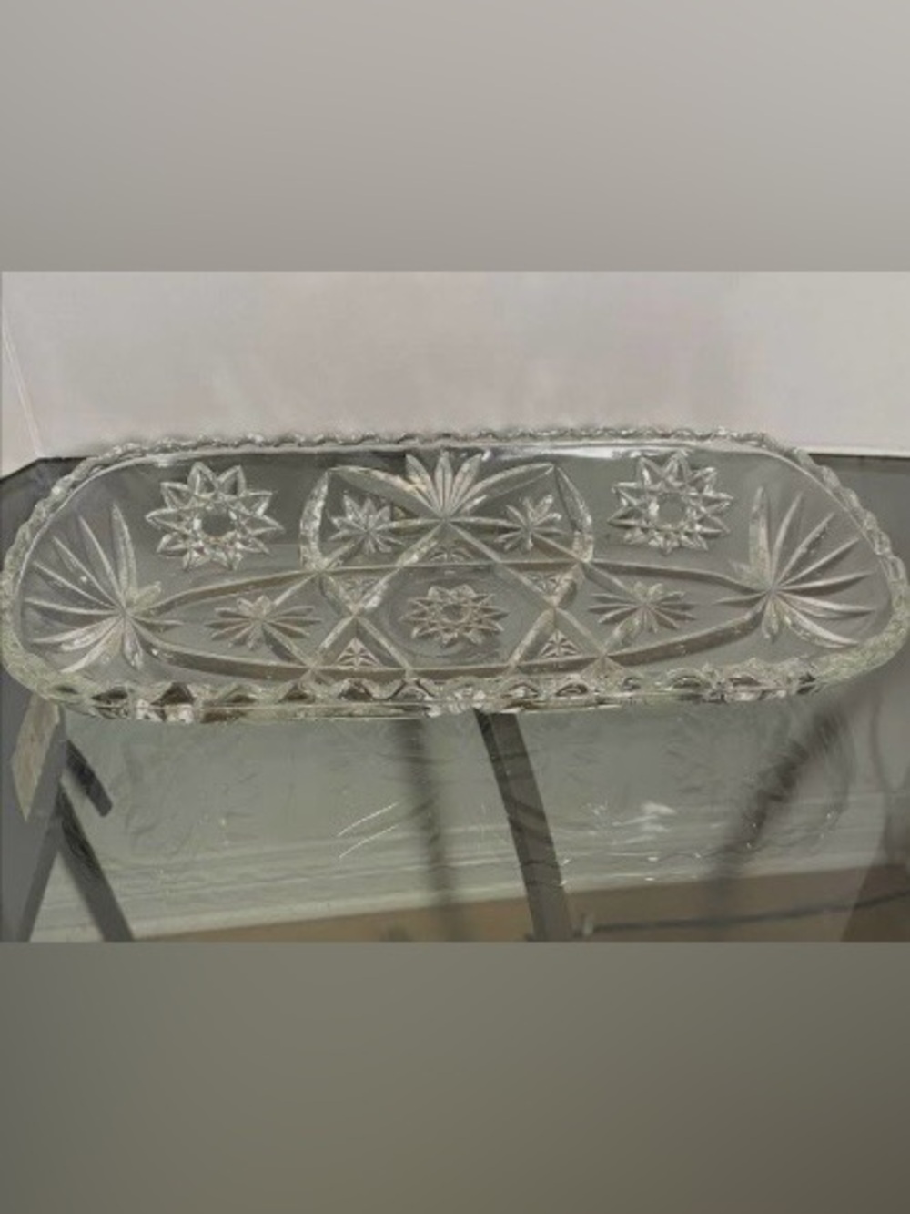 Vintage Anchor Hocking Early American rectangular Star of David serving dish.